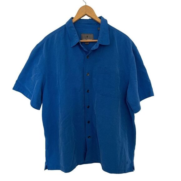 Royal Robbins Bright Blue Desert Pucker Dry Adventure Short Sleeve Dress Shirt - Picture 1 of 7
